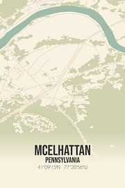 Vintage map of McElhattan (Pennsylvania), USA. by Prints of Place
