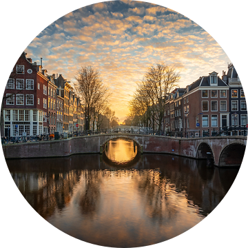 Keizersgracht, Amsterdam - Zonsondergang van Tomas van der Weijden