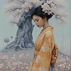 Geisha unter den Kirschblüten von Jolique Arte