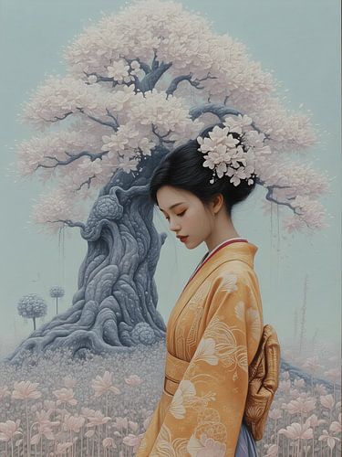 Geisha bij sakura