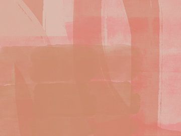 Subtile abstrakte Formen in Rosa, Ocker und Weiß von Dina Dankers