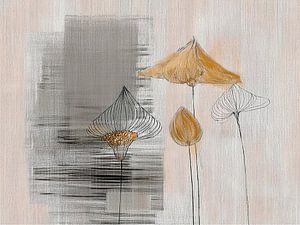 Japandi Art, Herbst in Texturen, abstrakt