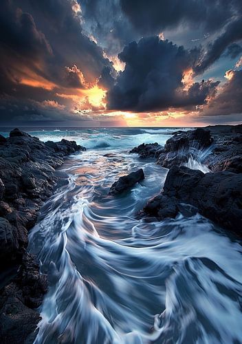 Twilight gold on the beach