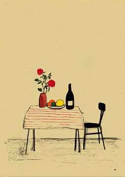 Stillleben mit gedecktem Tisch und Früchten von Niklas Maximilian