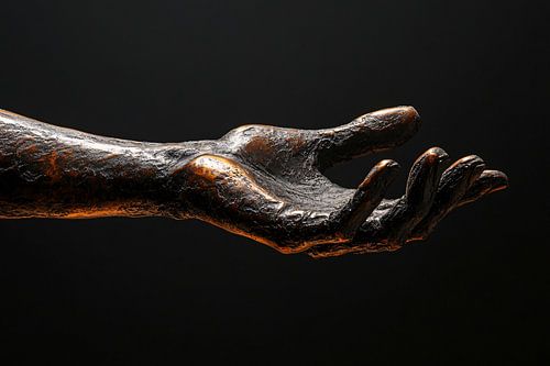 Realistische bronzen handsculptuur