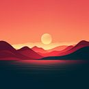 Zonsondergang Minimalisme modern lichte kleuren van TheXclusive Art thumbnail