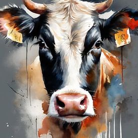 cow ail painting by widodo aw