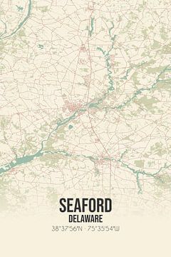 Carte ancienne de Seaford (Delaware), Etats-Unis. sur Rezona