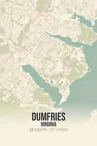 Carte ancienne de Dumfries (Virginie), USA. sur Rezona