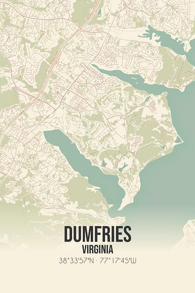 Vintage map of Dumfries (Virginia), USA. by Prints of Place