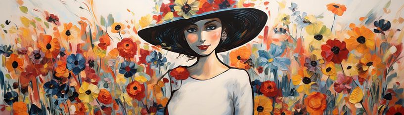 Modernes Blumenporträt von Wunderbare Kunst