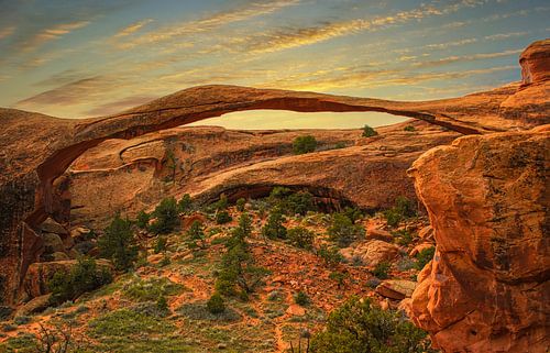 Landscape arch in Arches Nationaal Park, VS