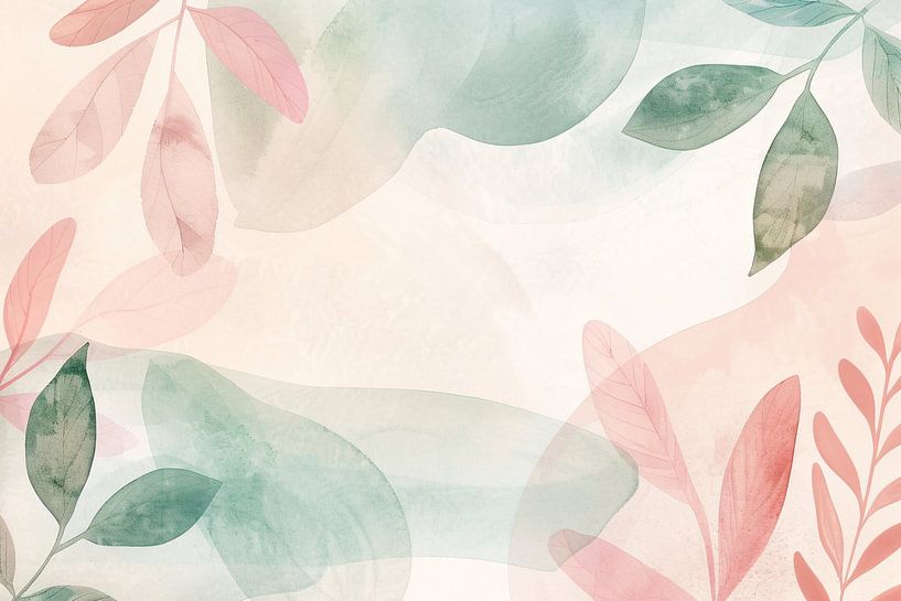 Abstrakte Aquarell-Blätter in Pastellfarben von Art & Soul Creations