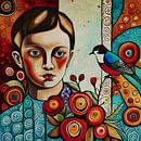 The boy watching a bird by Jan Keteleer (JanKé): A Journey Beyond the Canvas thumbnail