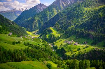 Vue du paysage idyllique des Alpes du Sud Tirol sur Sjoerd van der Wal Photographie