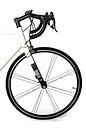 Racing bicycle front wheel in white with black and grey details by Sjoerd van der Wal Photography thumbnail