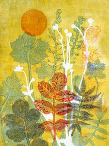 Botanisches Motiv in Herbstfarben