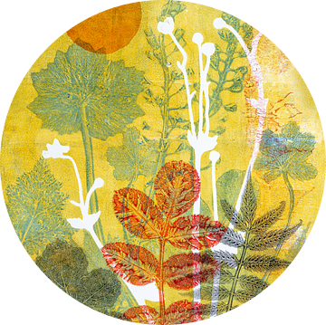 Botanisch motief in herfstkleuren van Lida Bruinen