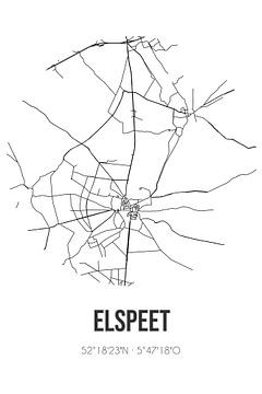 Elspeet (Gelderland) | Landkaart | Zwart-wit van Rezona