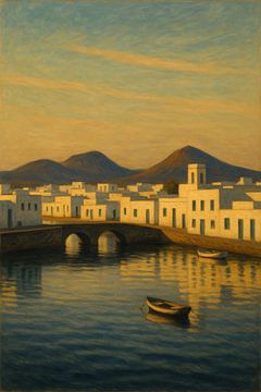 Le port tranquille d'Arrecife - Lanzarote Evening Reflections sur Travel Shop