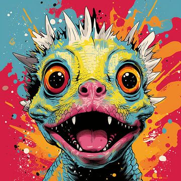 Bébé dragon étonnant Pop Art sur Karina Brouwer
