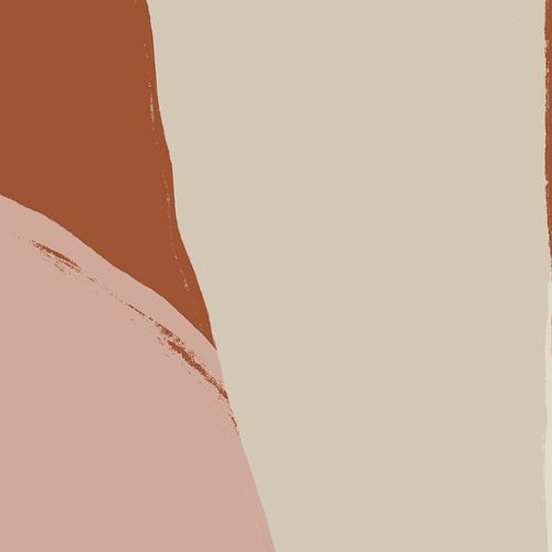 Abstracte kunst. Lijnen in wit, roze en terra.
