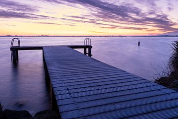 Swimming jetty at sunrise