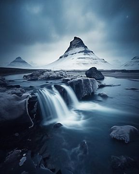 IJsland in de winter van fernlichtsicht