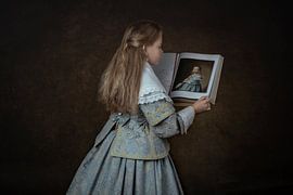 The girl dressed in blue. After the old Dutch master Johannes Corneliszoon Versp by ingrid schot