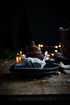 A delicious chocolate muffin