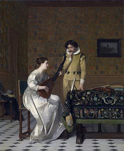 Musizierende Frau, Florent Willems