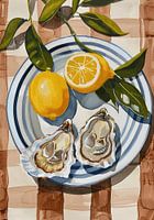 Summer table with oysters
