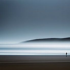 Mann am Meer minimalistisch abstrakt 01 von Manfred Rautenberg Digitalart