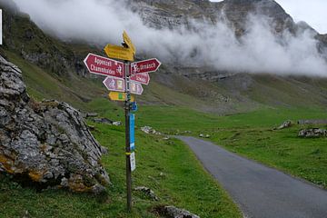Signpost in the mountains to Appenzell by Idema Media