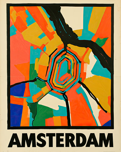 Amsterdam map painting