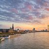 Düsseldorf skyline at sunset by Michael Valjak