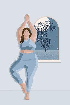 Zen Midnight Yoga II by Marja van den Hurk