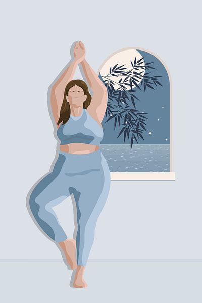 Zen Midnight Yoga II par Marja van den Hurk