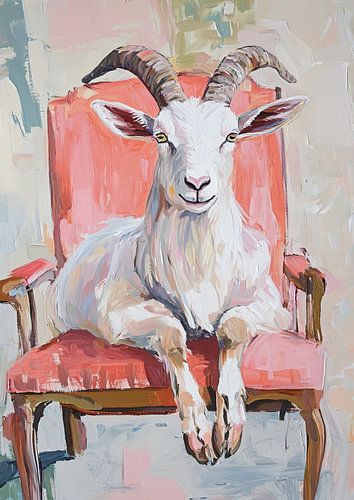 Fröhliche Ziege | Ziegenstuhl