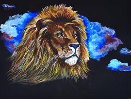 Leeuw in aquarel von Greta Lipman