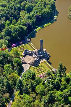 Aerial view of hunting lodge Sint Hubertus near Otterlo
