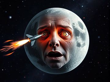 De Geschokte Maan: Een Kosmische Botsing van Retrotimes
