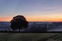 Kasteel Beusdael in de ochtend voor zonsopkomst