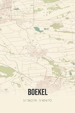 Vintage map of Boekel (North Brabant) by Rezona
