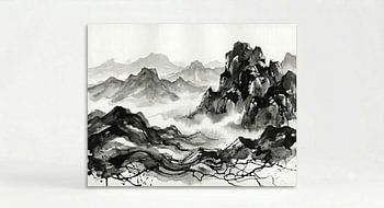 Echoes of the Peaks/ An Abstract Monochrome Landscape