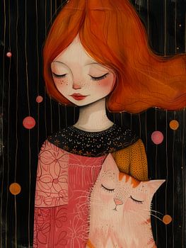 Das Mädchen und seine Katze