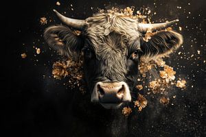 Kraft und Blüte - Stier in Blumen