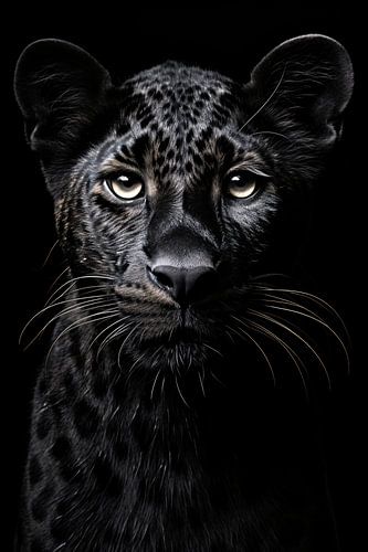 Animal portrait in black and white minimalist art photography