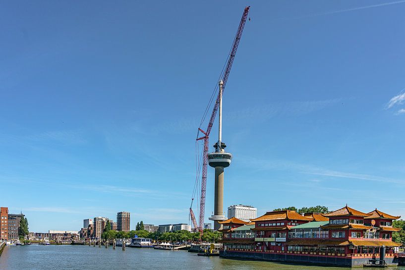 Terex Demag CC3800 lifting crane next to the Euromast. by Jaap van den Berg