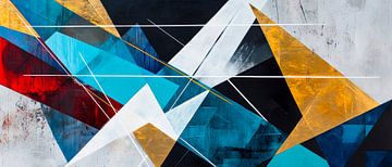 Colour frenzy of geometryAbstract harmony in blueArt de by Poster Art Shop